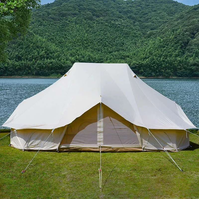 

Free Shipping Double-door Yurt Thickened Oxford Cloth Tent Rainproof And Mildew-proof Outdoor Large Double-layer Camping Tent