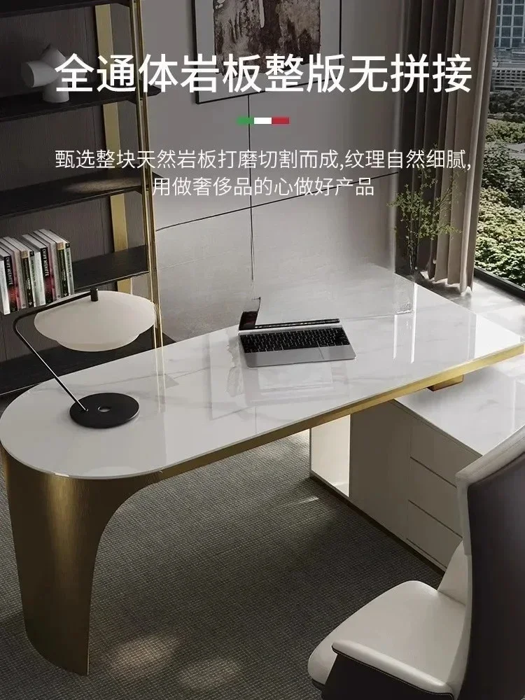 Y Small Boss Desk President Stone Plate Light Luxury Table and Chair Combination Minimalist Shaped
