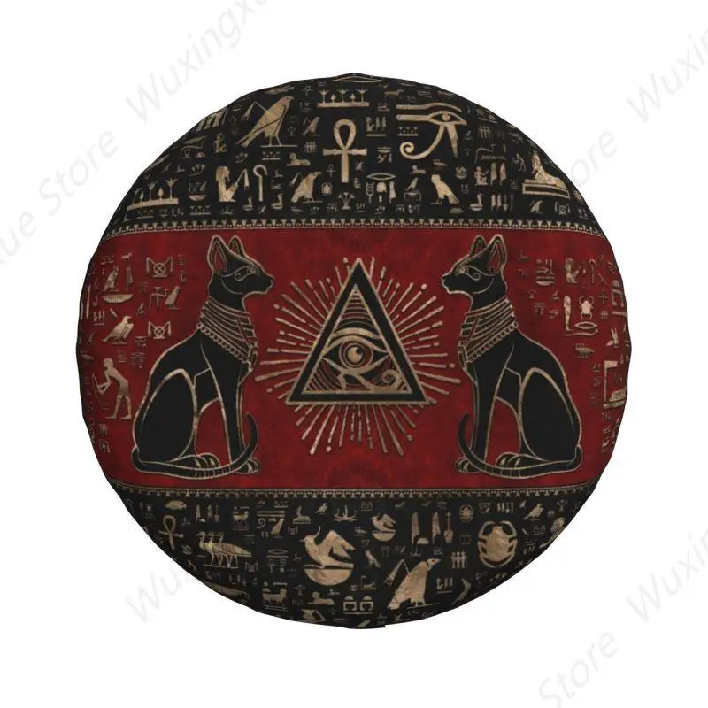 Ancient Egypt Eye Of Horus Spare Tire Cover for Toyota Land Prado Egyptian Bastet Cat 4WD 4x4 Trailer Car Wheel Protector