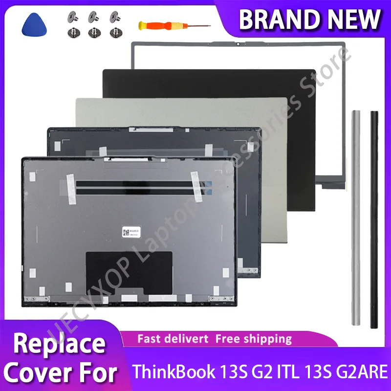 

Replacement Housing Set for ThinkBook 13S G2 ITL 13S G2ARE, Includes LCD Back Cover, Palm Cushion and Bottom Base in Silver Grey