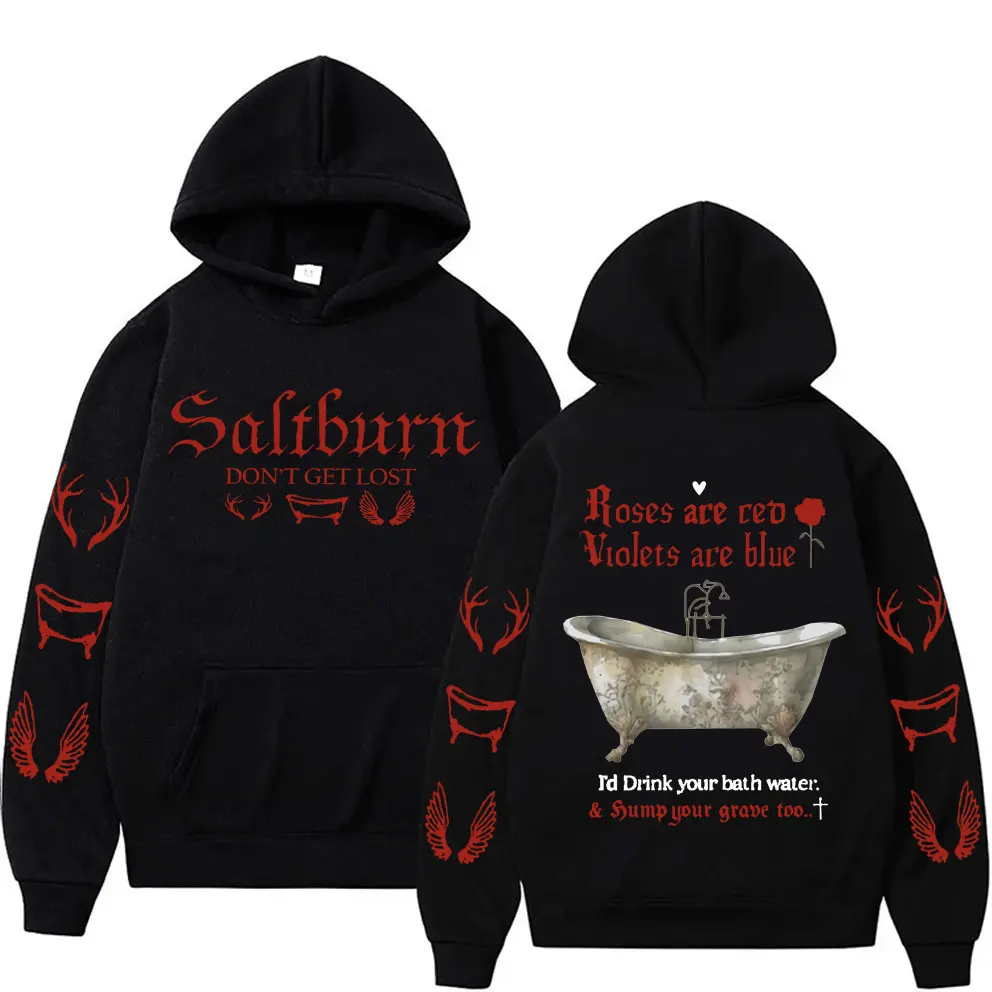 

Movie Saltburn Don't Get Lost Graphic Hoodie Men Women Clothing Fleece Casual Oversized Sweatshirt Men's Fashion Vintage Hoodies