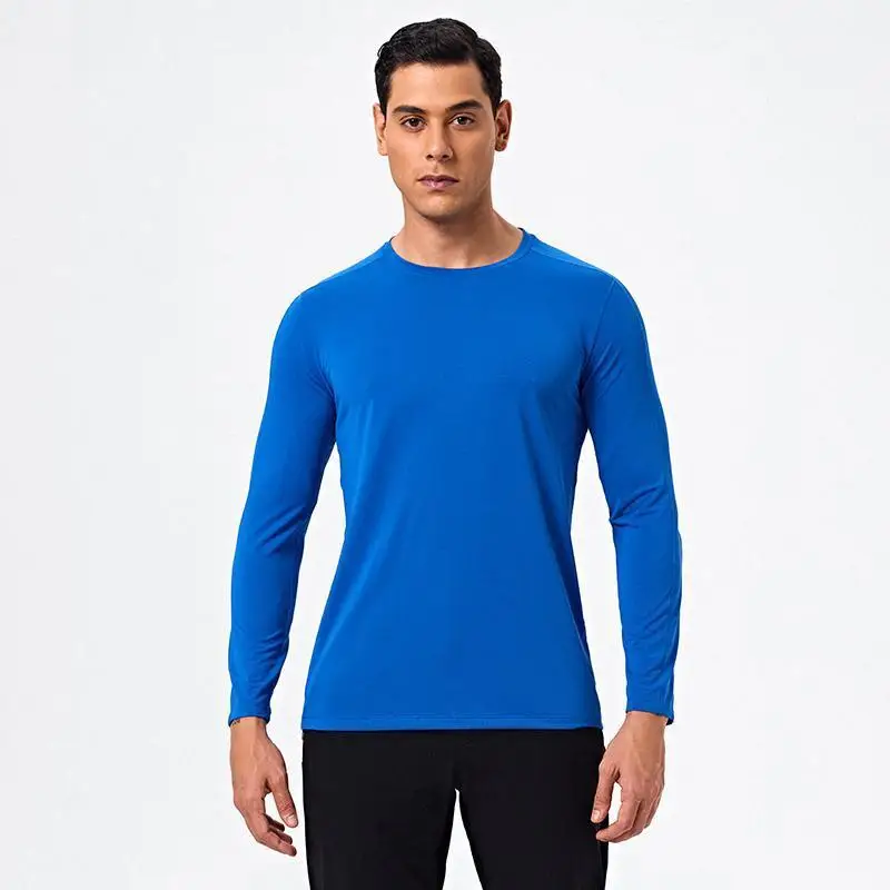 

Быстросохнущая футболка с круглым вырезом и длинными рукавами для бега, баскетбола, футбола, комплексных физических тренировок, групповых занятий,