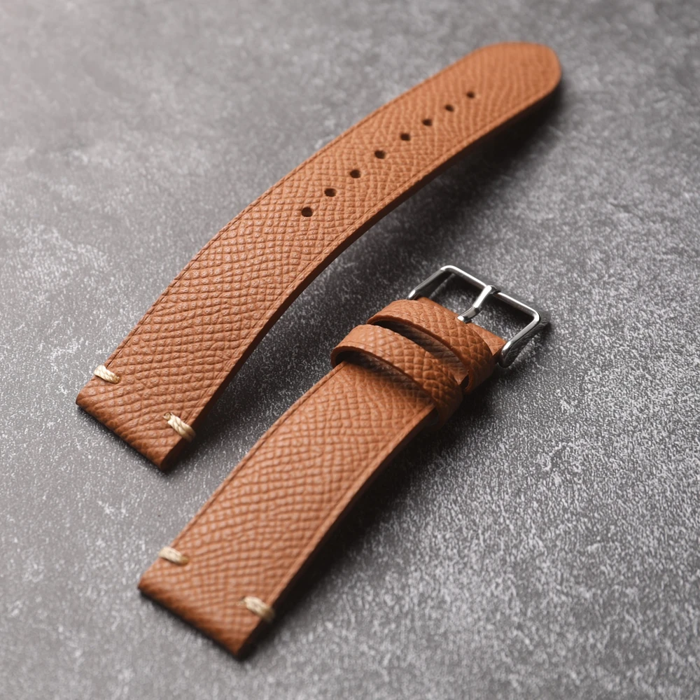 Handmade Cross Grain LeatherStrap 18 19 20 22MM Brown Black Gray Leather Strap Vintage Men High Leather Vintage Style Watchband