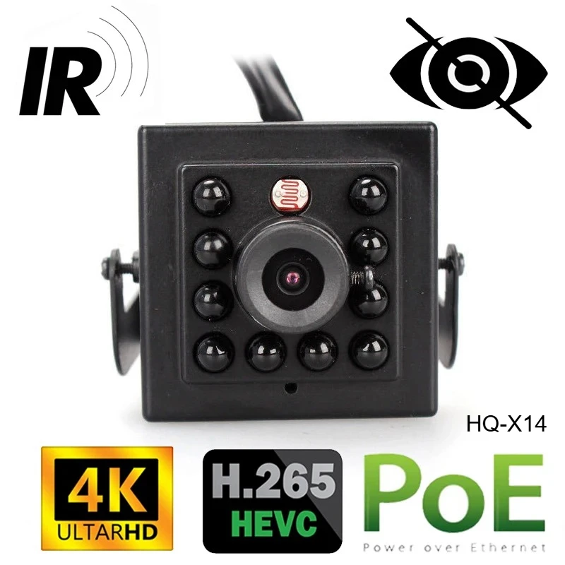 4K Ultra HD 8MP IP Camera Indoor H.265 Onvif Mini Small CCTV Night Vision IR 940nm POE Security Camera Inside Birdcage Machine