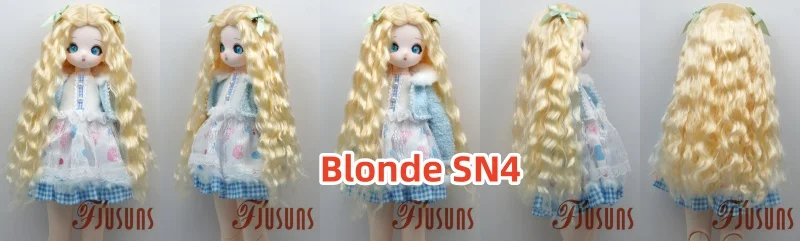 JD880 Lange Sauvage Welle Mittelscheitel Meerjungfrau Lockig mit Twin Bow Braids Puppe Perücken 1/8 1/6 1/4 1/3 Pullip Blythes BJD Haar – Detail 11