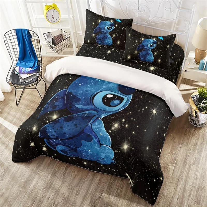 

Lilo Stitch warm and comfortable duvet cover multi-color full size bedding set children's adult teenager bedroom decoration room