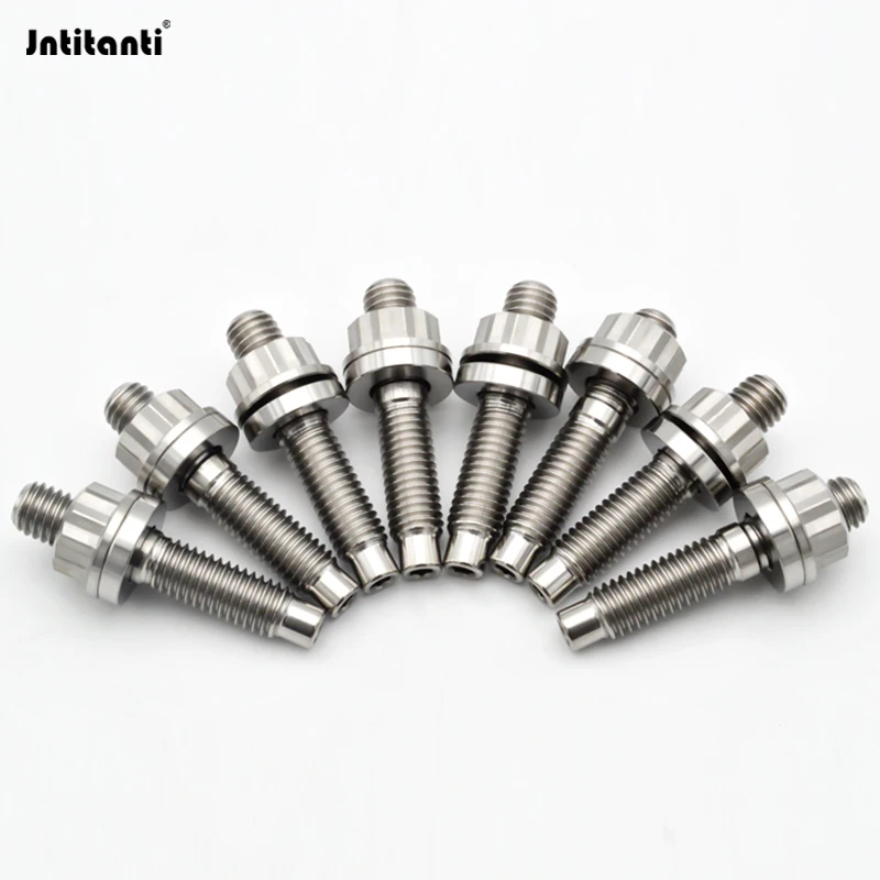 Jntitanti  Gr5 Titanium Exhaust Manifold stud kit turbo stud screws M6 M8 M10 with nut and washer