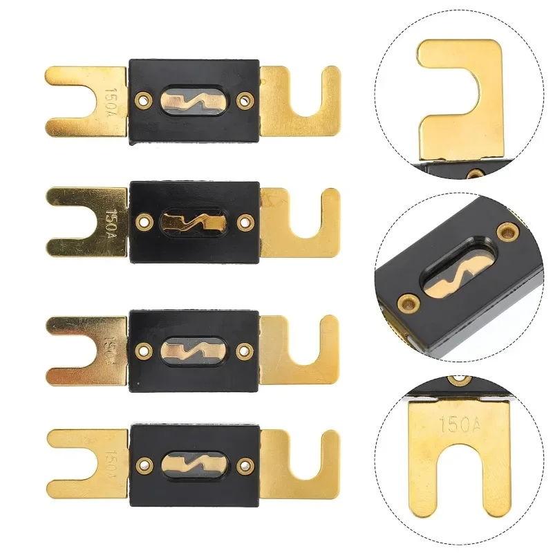 250A Fuse Chip Plated Gold Plated ANL Car Fuse Supplies Car Audio Video System Fuse Car Tools Zinc Alloy Power Supply Protection