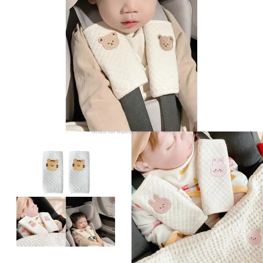 

1 Pair Pram Car Belt Cover Baby Stroller Strap Shoulder Sleeve Car Belt Cushion Neck Protectors for Pushchair