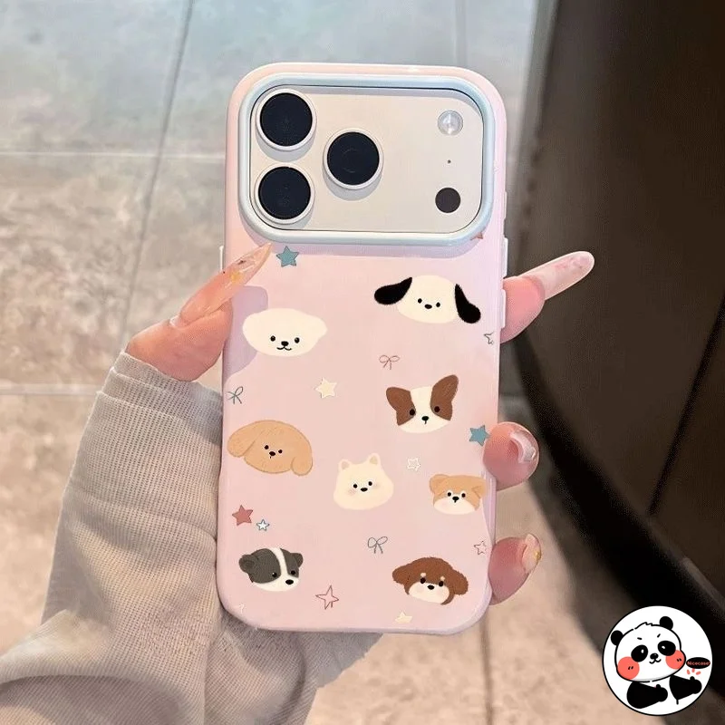 Cute Cartoon Puppy Phone Case For Samsung Galaxy F70E A57 A56 A55 A54 A73 A72 A71 A53 A52S A51 A50S M47 M40S Frame Soft Casing