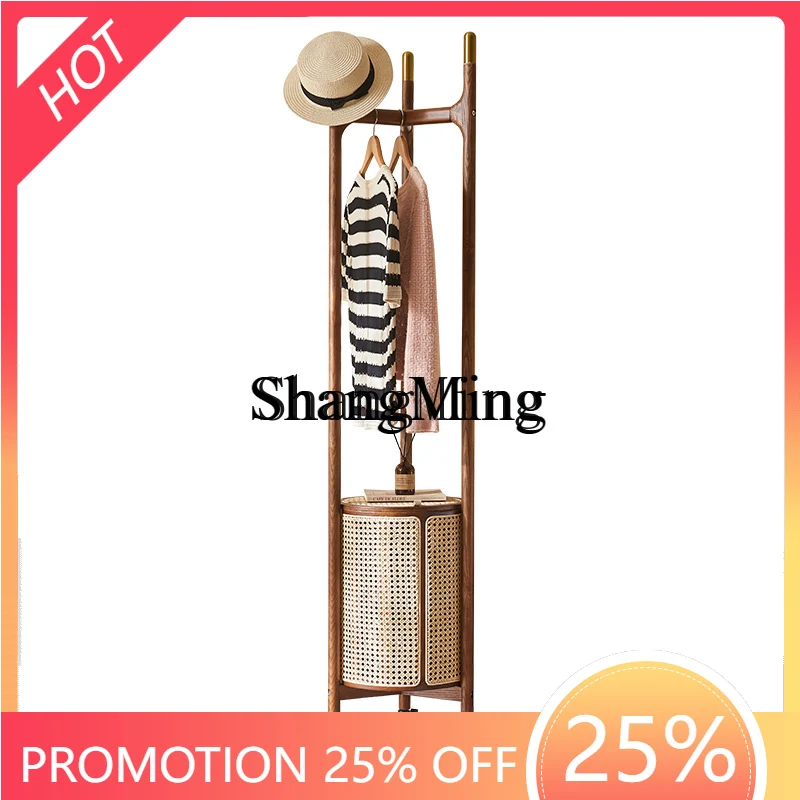 

ZYY premium fine solid wood floor coat rack bedroom light luxury indoor hanger