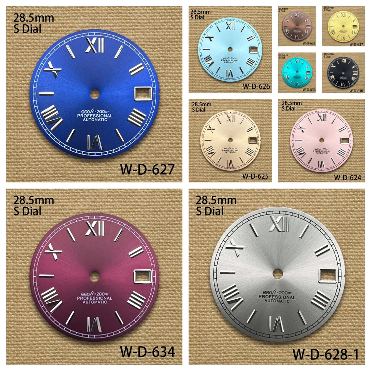 

Fashion classic 28.5mm S logo Roman dial, suitable for NH35/NH36/4R/7S Japanese automatic movement sunshine dial watch modificat