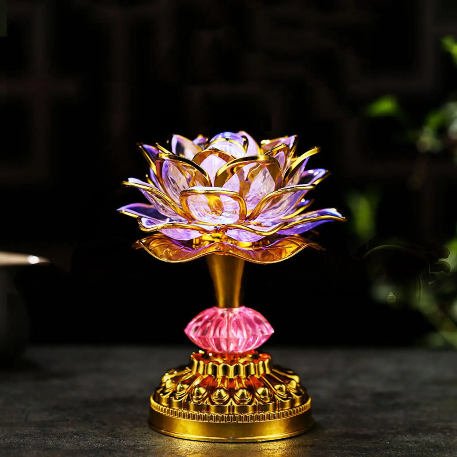 Buddhist Night Light Buddha Wishing Light Decoration Prayer Lamps Color Changing 21 Buddhist Songs Lotus Lamp for Home Indoor