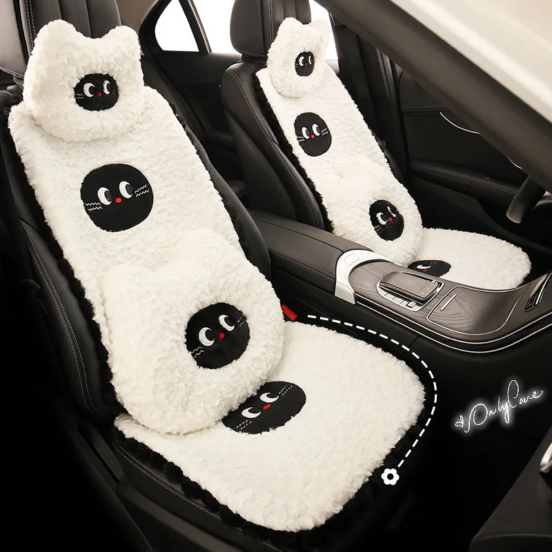 

Creative Cute Cartoon Animal Cat Plush Car Seat Covers Cushion Universal Car Pillow For Womens Auto Interior Decorate Accessorie
