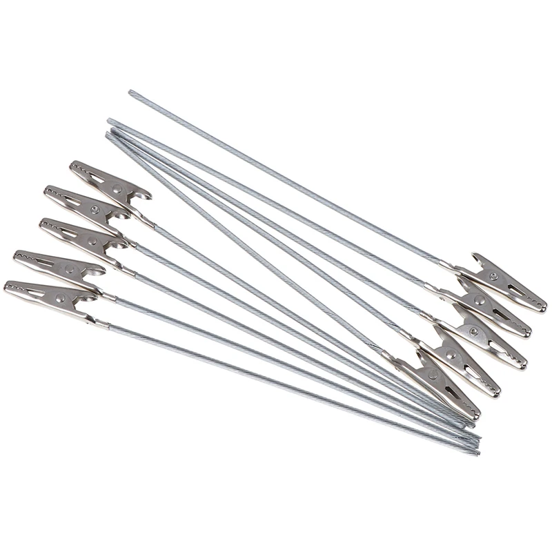 10 Stück 150 mm Länge, nicht isolierte elektrische Test-Krokodilklemmen, Metallklammern