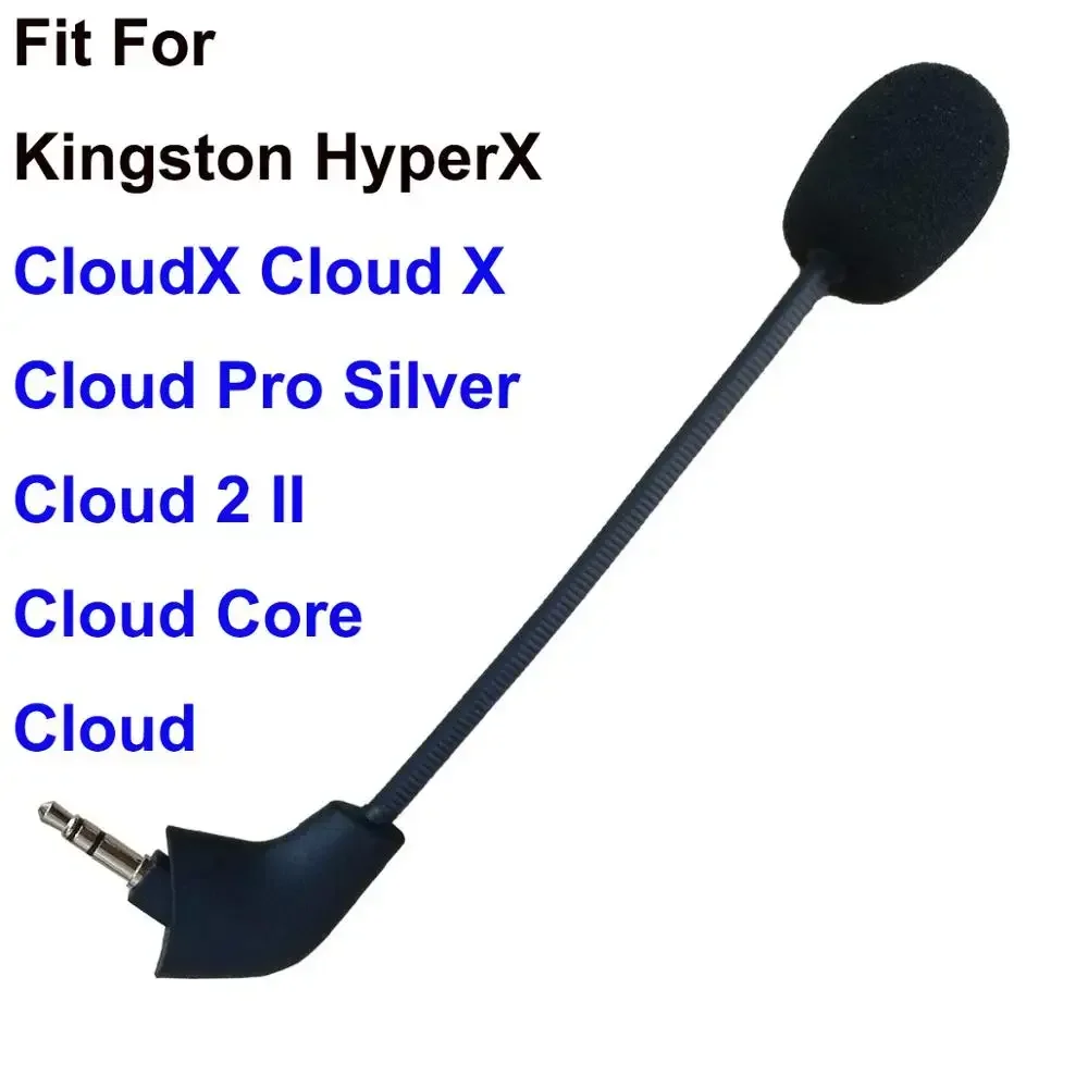 Сменный игровой микрофон 3,5 мм для игровых гарнитур Kingston HyperX Cloud 2 II X Core Pro Silver Cloudx, наушники