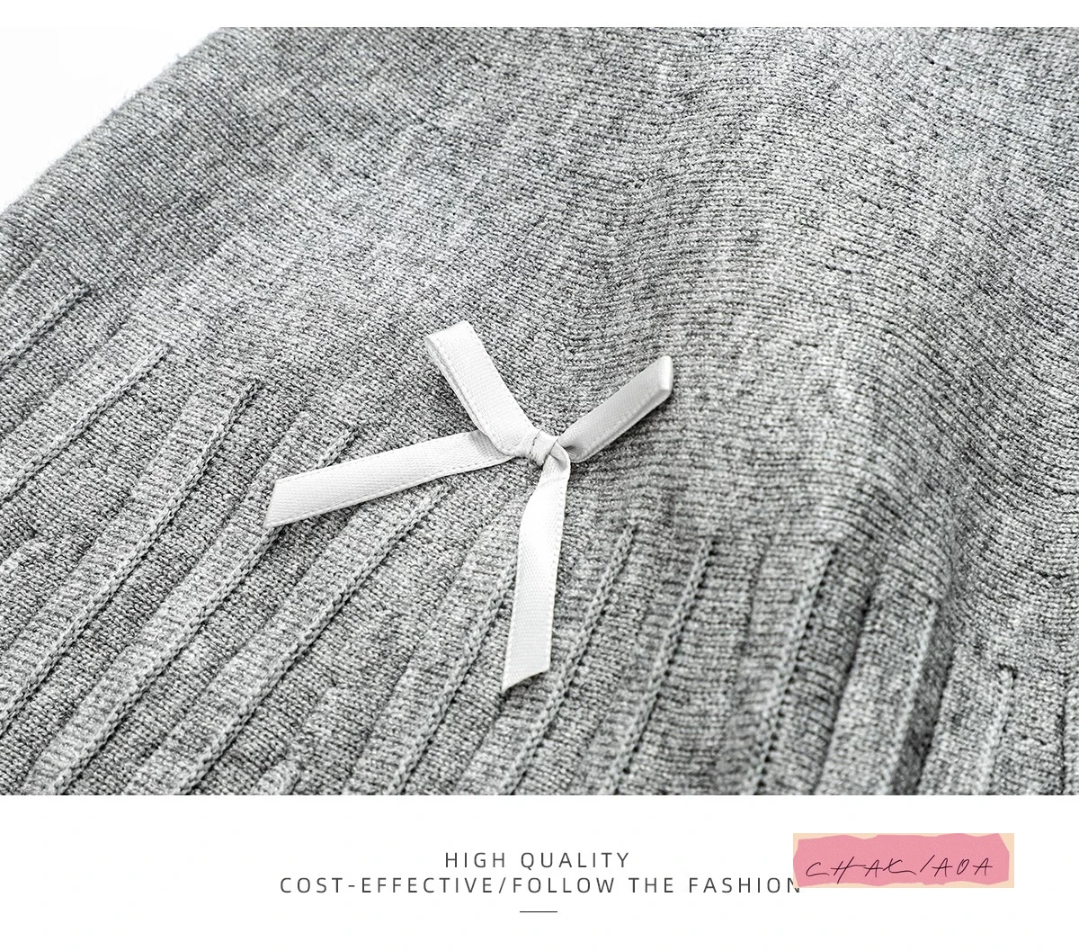 日本のカレッジスタイルのボウニットプリーツグレースカートレディース秋冬新作ハイウエスト薄手Aラインショートスカート女性