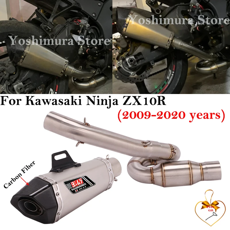 

Slip On For Kawasaki ZX-10R ZX10R 2009 - 2020 Motorcycle Exhaust Escape Systems Middle Link Pipe Muffler Carbon Fiber DB Killer