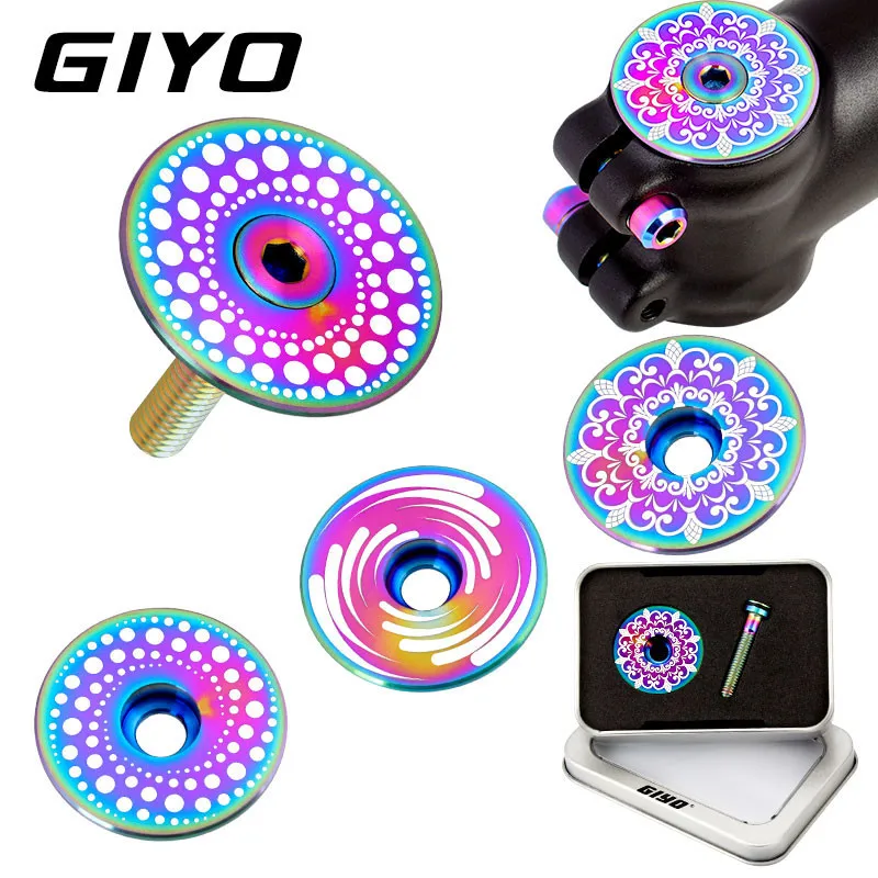 Giyo Titanium Alloy Handle Bar Mountain Road Bike Bowl Cover Top Cover Oil Pump Test Bench Flat Head Headset Cover Screws