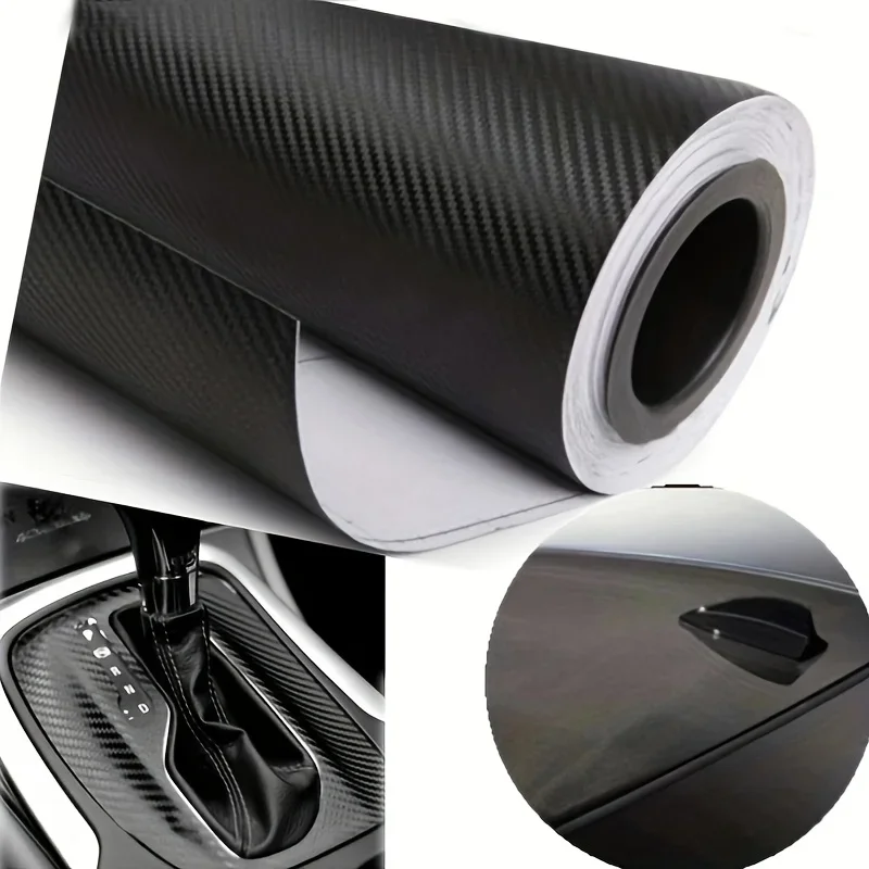 DIY Waterproof Stickers On Car 3D Black Carbon Fiber Vinyl Decorative Wrap Sheet Roll Film Paper  Car Decal