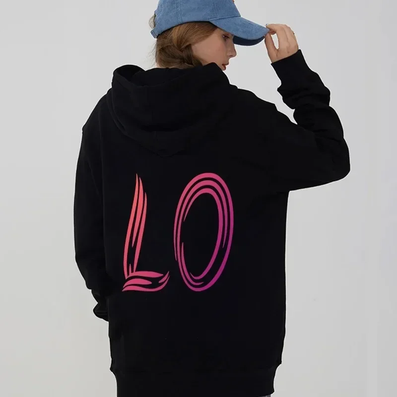 Lover Hoodies Sudaderas Print Love Heart Couple Sweatshirt Women Men Hooded Clothes Hoodies Women Couples Matching Clothing