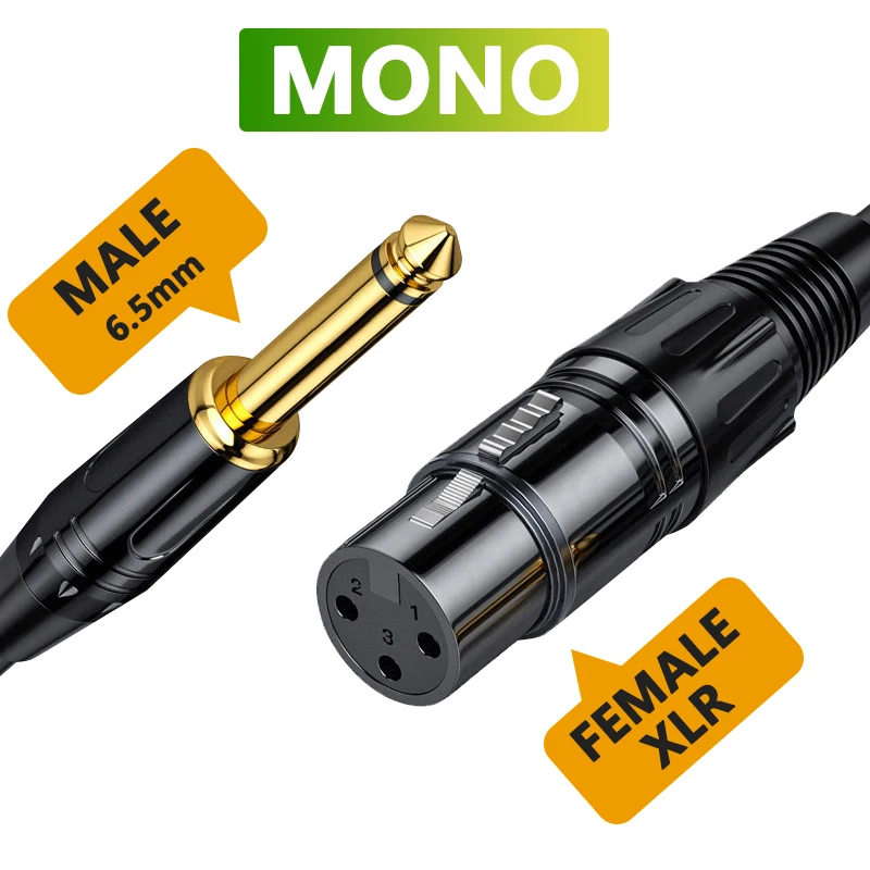 6.5mm Audio To XLR Female Audio Cable 6.35 Large Two Core XLR Balanced Microphone Mixer Speaker Audio 0.5m 1m 1.5m 2m 3m 5m