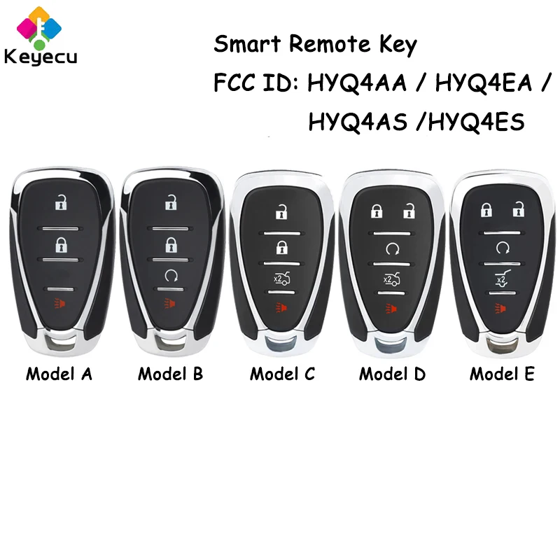 

KEYECU Smart Remote Control Car Key With 3 4 5 Buttons 315MHz 433MHz ID46 Chip for Chevrolet Fob HYQ4AA/ HYQ4EA/ HYQ4AS/ HYQ4ES