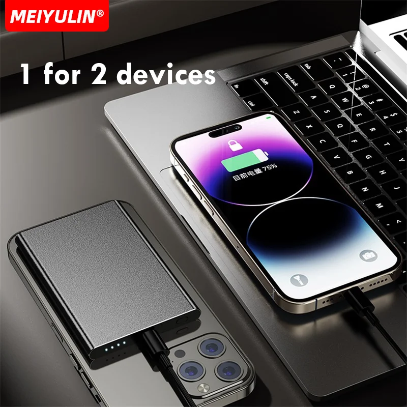 

10000mAh Power Bank For Macsafe PD20W Magnetic Wireless Fast Charging Metal Ultra-thin Powerbank For Macsafe iPhone