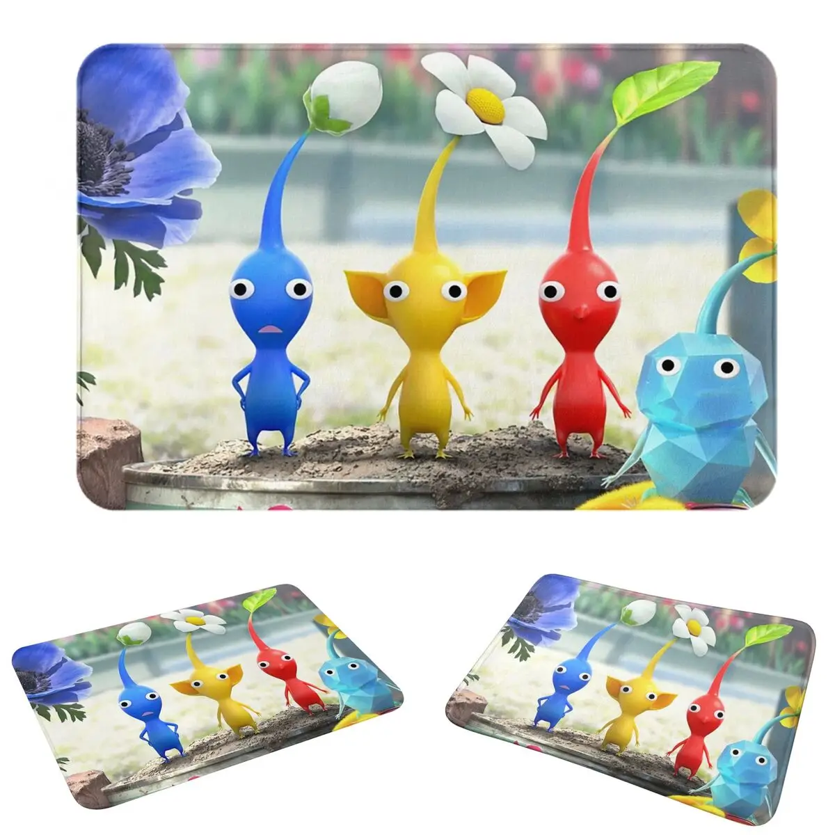 Pikmin Non-slip Doormat Floor Mat Durable Carpet Rug for Kitchen Entrance Home Bedroom Footpad Mats