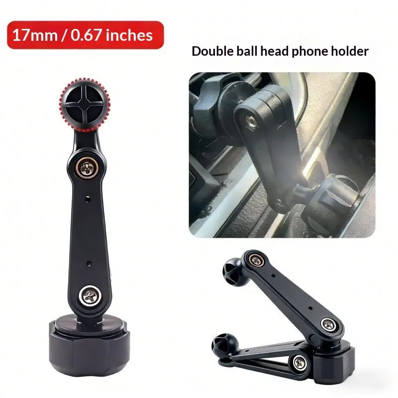 

1 Pcs Modification Accessories 17mm Universal Ball Head Car Phone Holder Extension Rod Air Outlet Display Adapter Extension Arm