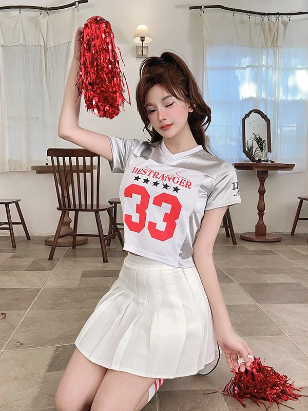 

Spicy Girl Dance Costume College Style Female Group Jazz Performance Outfit Cotton Material Summer Collection Ladies' Fashion