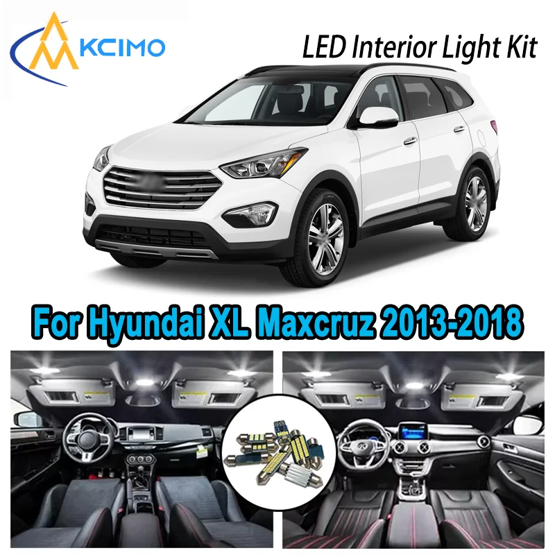 

For Hyundai Grand Santa Fe Santafe 2013-2018 Premium Bright LED Interior Dome Map Trunk Light Kit Car Led Lamps Canbus No Error