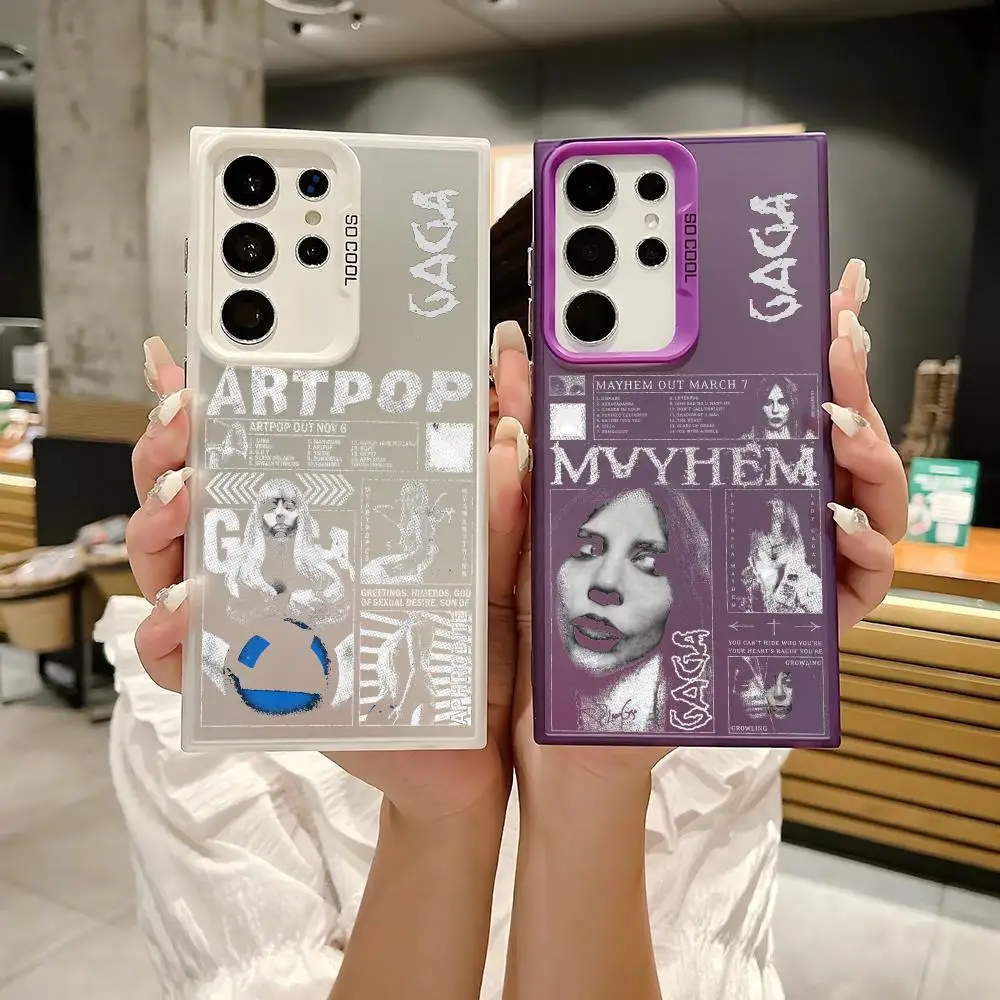 Singer Lady Gaga Phone Case for Samsung Galaxy S25 Edge, S24, S23, S22, S21, S20 Ultra Matte Laser Aurora product photo