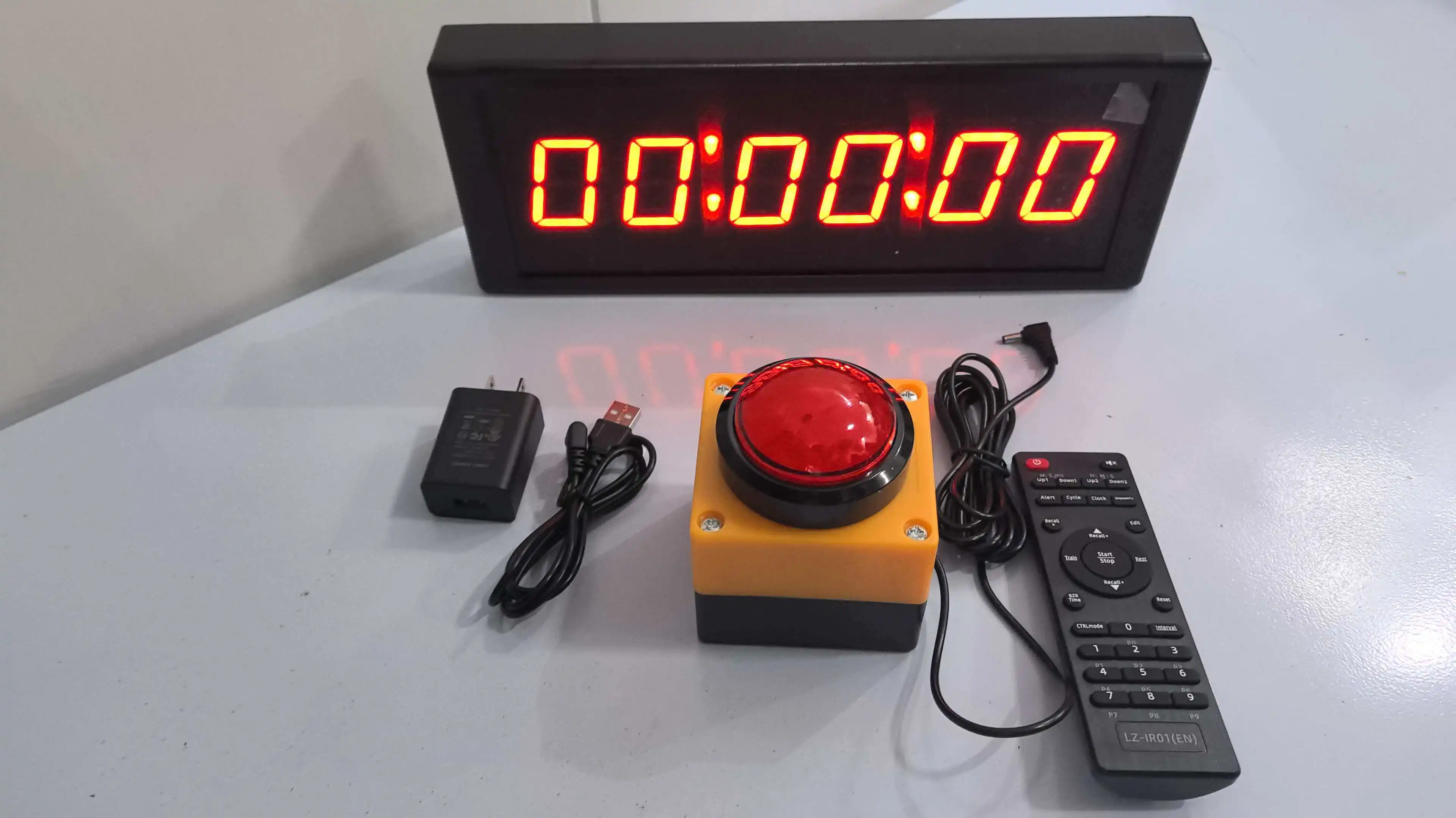 Temporizador de Pantalla Grande de 1.8 Pulgadas y 6 Dígitos con Botones de Inicio/Parada/Reinicio Manual, Reloj de Cuenta Regresiva y Cuenta Ascendente para Deportes y Fitness