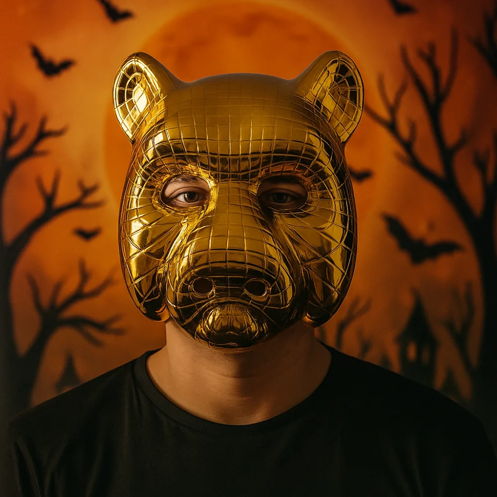 

Creative Golden Halloween Masks Elastic Rope Plastic Animal Mask Cartoon Cosplay Costume Masquerade Props Women