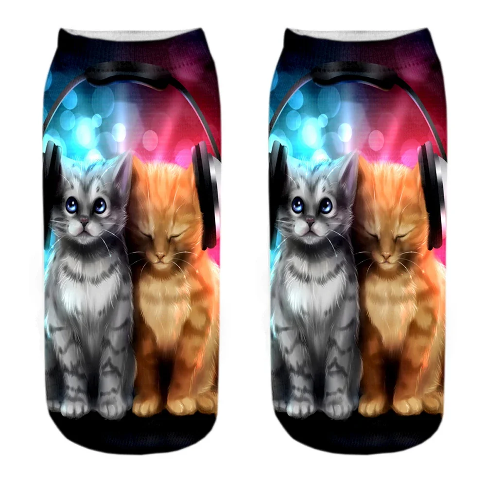 جوارب قطط نسائية مرحة ، طباعة ثلاثية الأبعاد ، موضة رائعة ، فن قصير مضحك ، هدية جديدة ، شحن سريع ، جديد #2