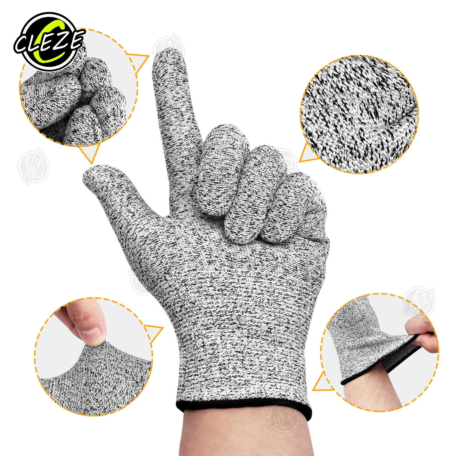 CLEZE Professional High Temperature Resistant Anti Static Thickened Safety Glove for Auto PPF Vinyl Wrap Window Tint Installtion