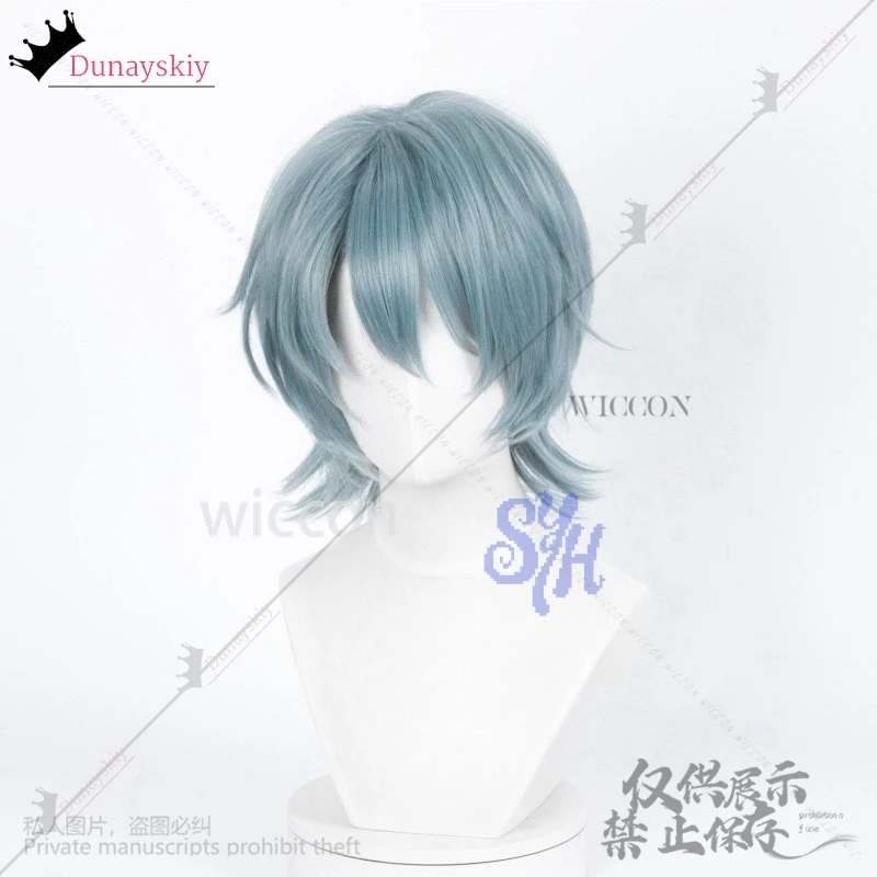 أنيمي فيلم شيطان ساجا بوي تأثيري سر الأرجواني الرمادي الباروكات الشباك إكسسوارات الشعر الاصطناعية قصيرة مستقيم الشعر هالوين كوس