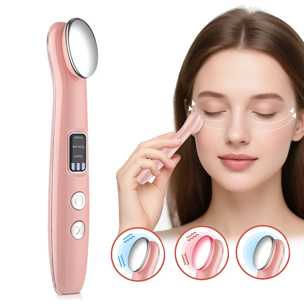 Trillingen Rood Licht Oog Massager Pen Heet Kompres Schoonheid Anti Rimpels Oog Lifting Wand Oogzorg voor Donkere Kringen Oogzak Verminderen