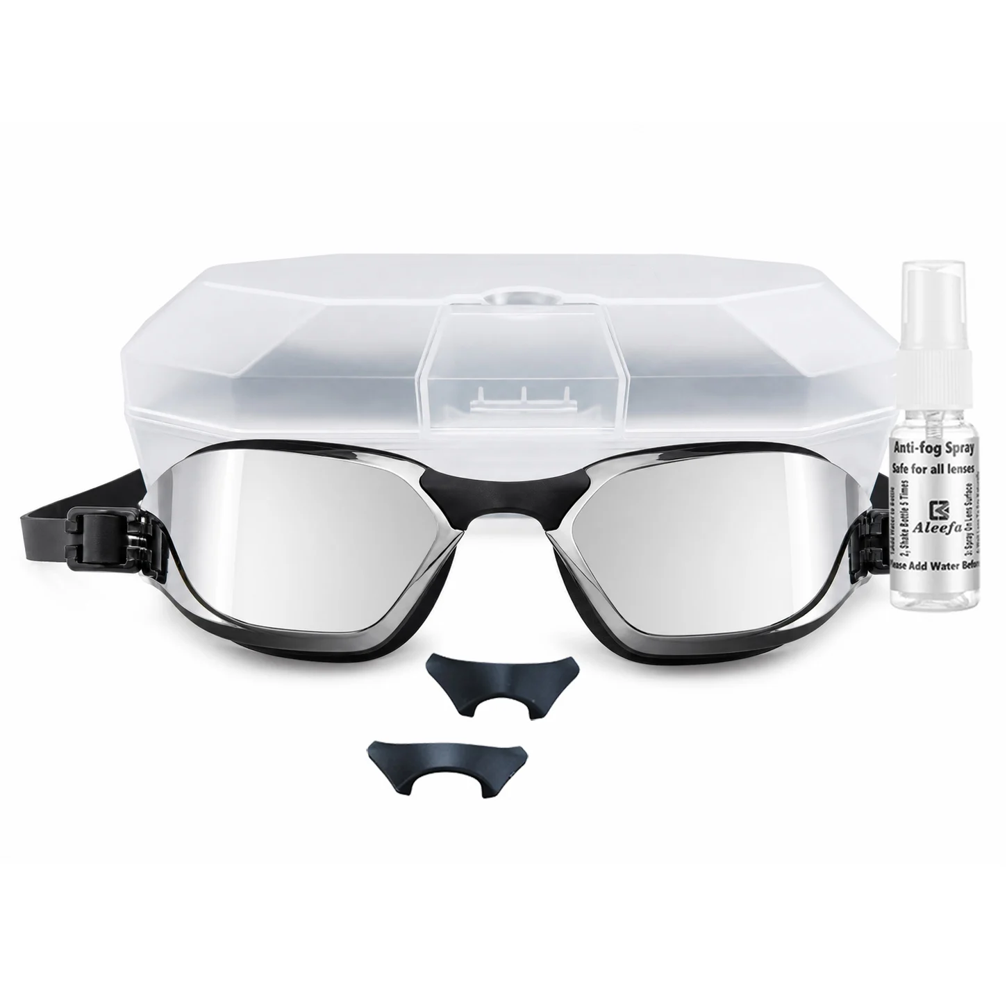 

Myopia Swim Goggles for Adults – Anti-Fog HD, 3 Sizes Nose Clips, Prescription Swimming Glasses for Men & Wome