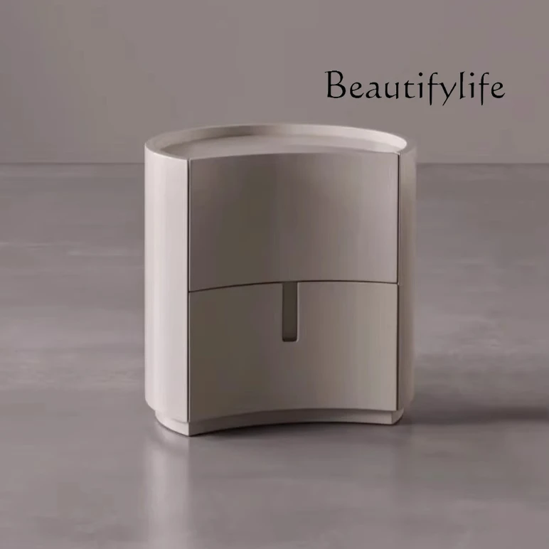 

Italian minimalist light luxury bedroom bedside table round arch modern minimalist high-end bedside cabinet