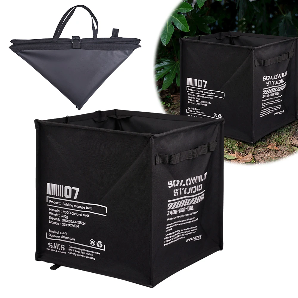 Opvouwbare mand voor vuile kleren met handvat Draagbare gazonbladafvalzak Opvouwbare campingdoos met grote capaciteit voor vissen Backpacker