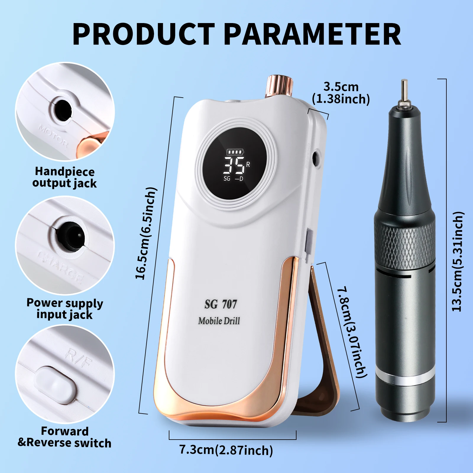 35000RPM 전기 네일 드릴 충전식 네일 드릴 비트 매니큐어 키트 네일 폴리싱 살롱 도구 용 전기 네일 드릴