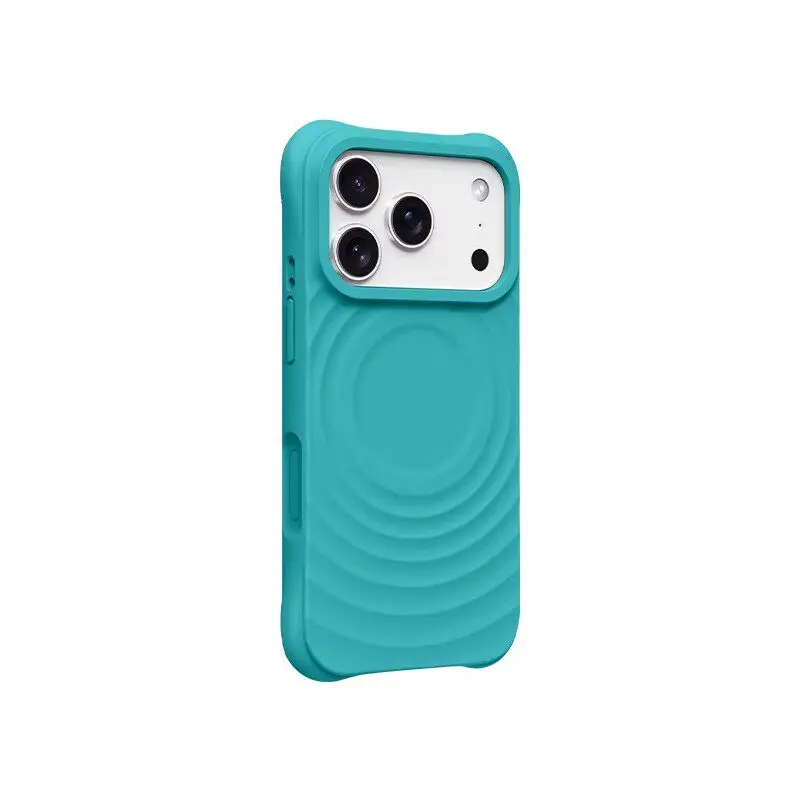Couple Same Style Liquid Silicone Water Ripple Case For iPhone 18 Pro Max 17 16 15 14 13 For Magsafe Skin Fleece Anti-drop Cover view 4