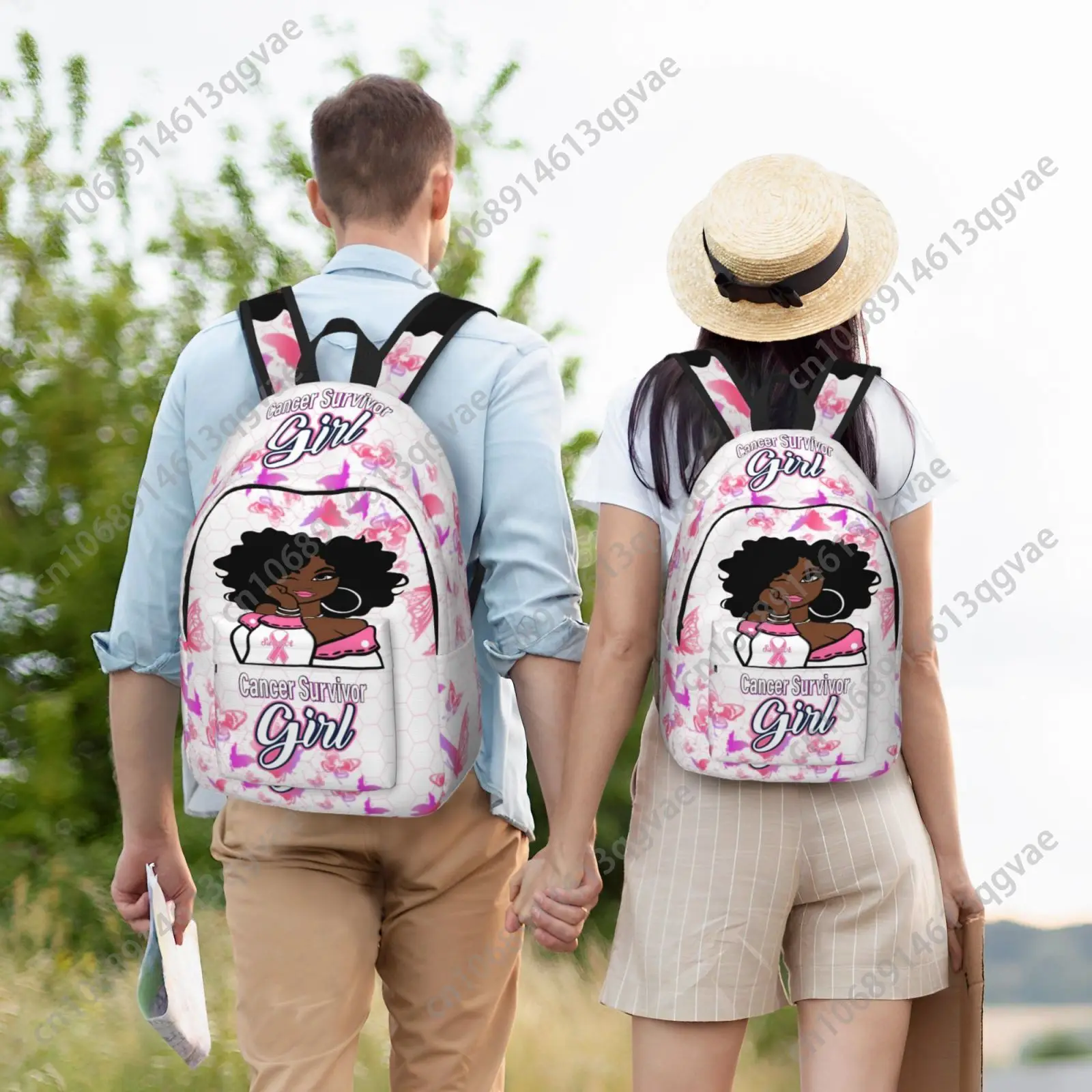 Cancer Survivor Breast Cancer Custom Canvas Lightweight Backpack Fashion Durable Student Men Women Business Daypack