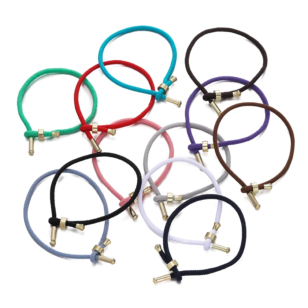 1Pcs/lot Adjustable Copper Buckle Bracelet Nylon Milan Rope Bracelet for DIY Bracelet Jewelry Findings Making Accessories