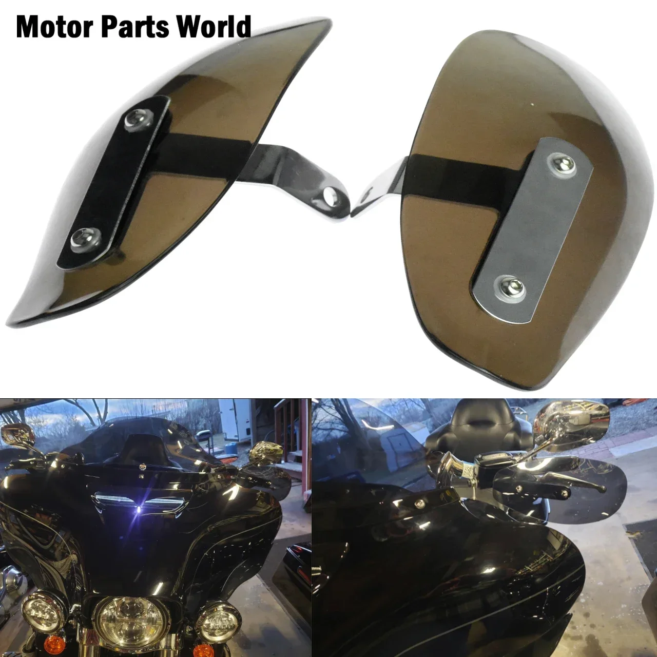 

Universal Motorcycle Hand Guard Wind Deflector Protector Shield Smoke For Harley Dyna Touring Softail Sportster XL883 Custom