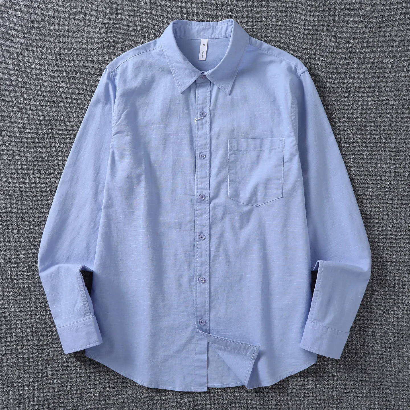 

Linen blend washed simple pocket long-sleeved shirt men's business fashion versatile shirt