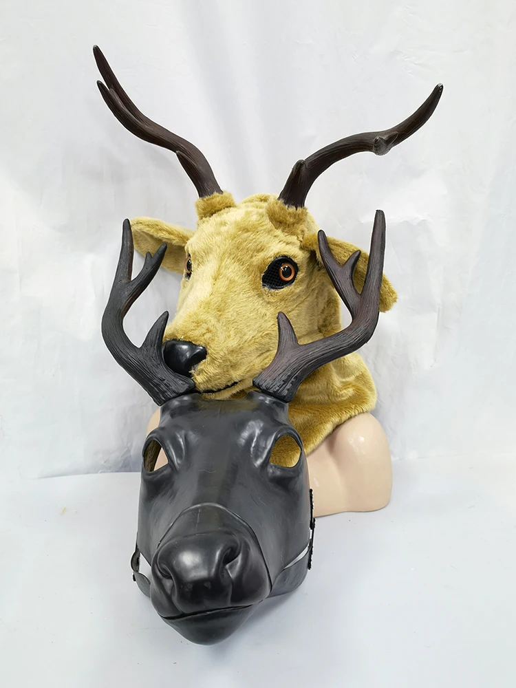 DIY animal moving mouth blank mask mould DIY handmade mold of deer set package make your own Halloween mask mould