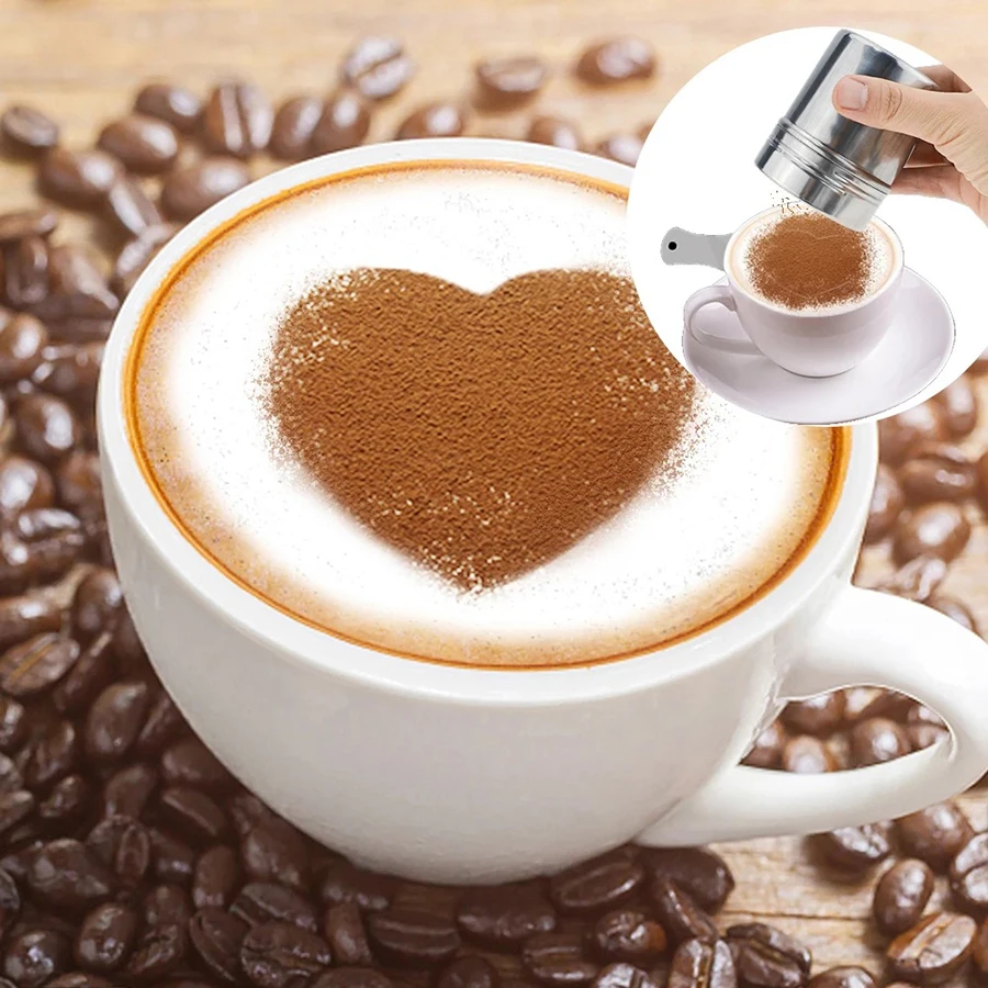 1pc 8cm Stainless Steel Powder Spreader Suitable for BBQ and Household Kitchen Seasoning Storage Box Coffee Powder Dispenser